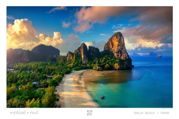 Railay Beach by Air, Poster, A1 Large 61cm x 91 cm (24in x 36in)