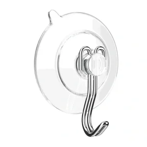 Here's an alt tag for the image: Clear suction cup hook.